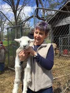 Photo of Jeri Lynn With Her New Lamb