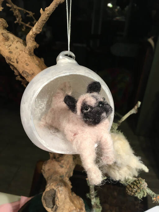 Holiday Ornament Needle Felted Puppy