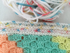 Crochet Baby Blanket with c2c pattern