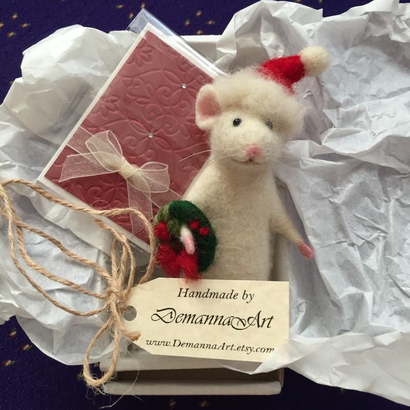 Needle Felted Mouse available at DemannaArt Etsy Shop