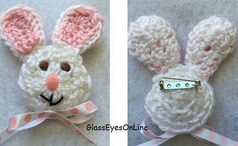 Crochet Rabbit Pin