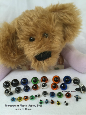 Teddy Bear display with Transparent Plastic Safety Eyes Set available at Etsy
