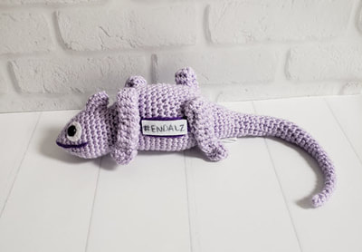 #ENDALZ Crocheted Chameleon by Charlyn from The Cheerful Chameleon