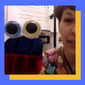Marina With Puppet She uses in Diabetic Camp for Children