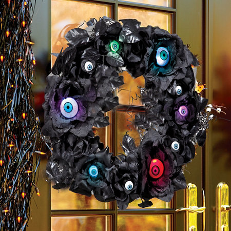 Halloween Wreath with Eyes Balls Decoration.  