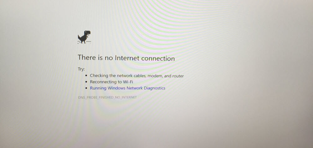 No Internet Connection Screen on Computer