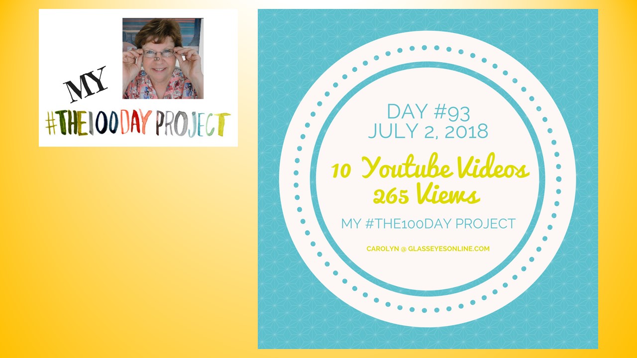 #The100DayProject 10 Videos 256 Views on July 2 2018