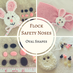 Flock Oval Safety Noses Buttons Eyes