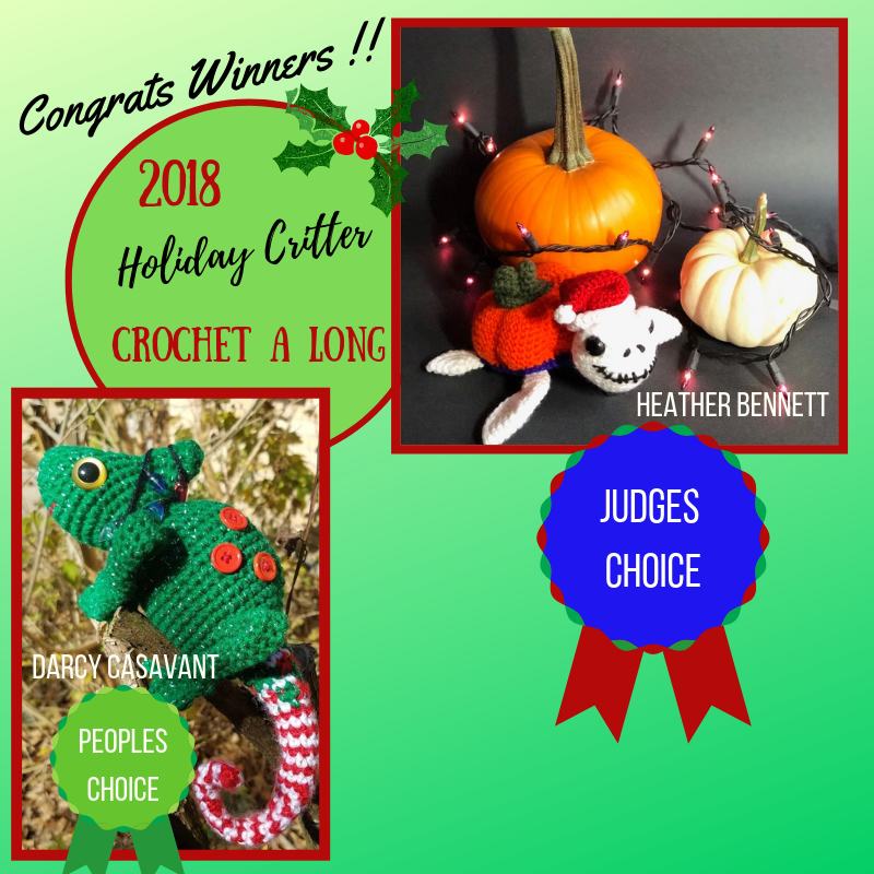 Announcement of Winners of 2018 Holiday Critter Crochet Along Contest